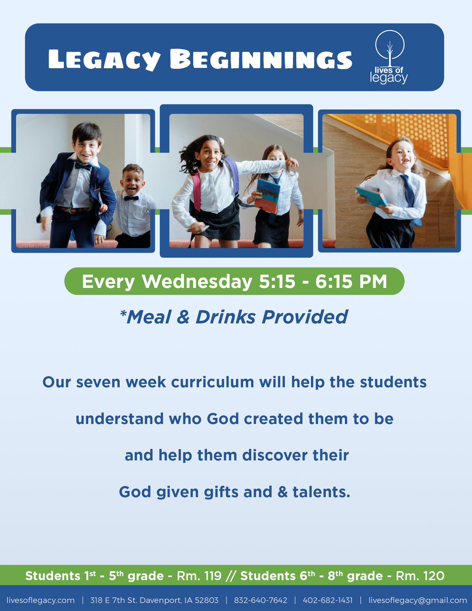 Legacy Beginnings Program - Youth development program for grades 1-8